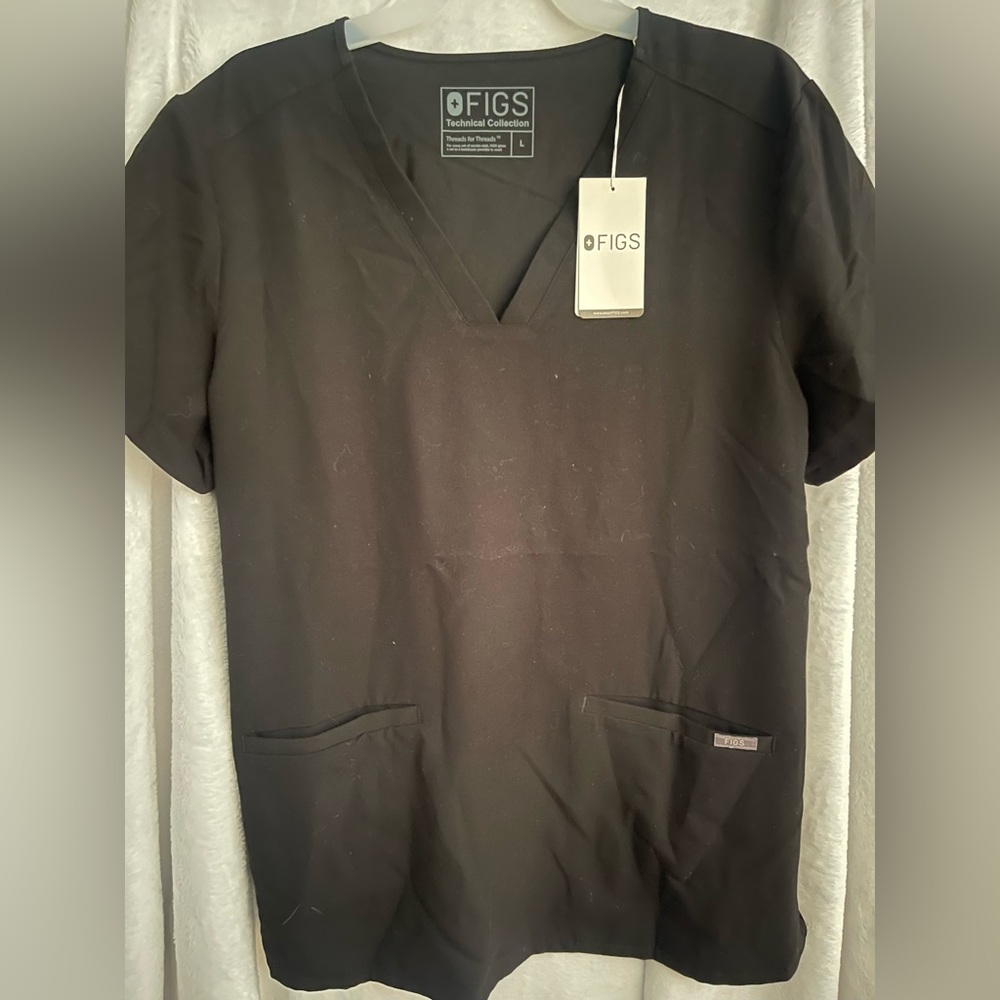 Figs Black Scrub Top- Catarina